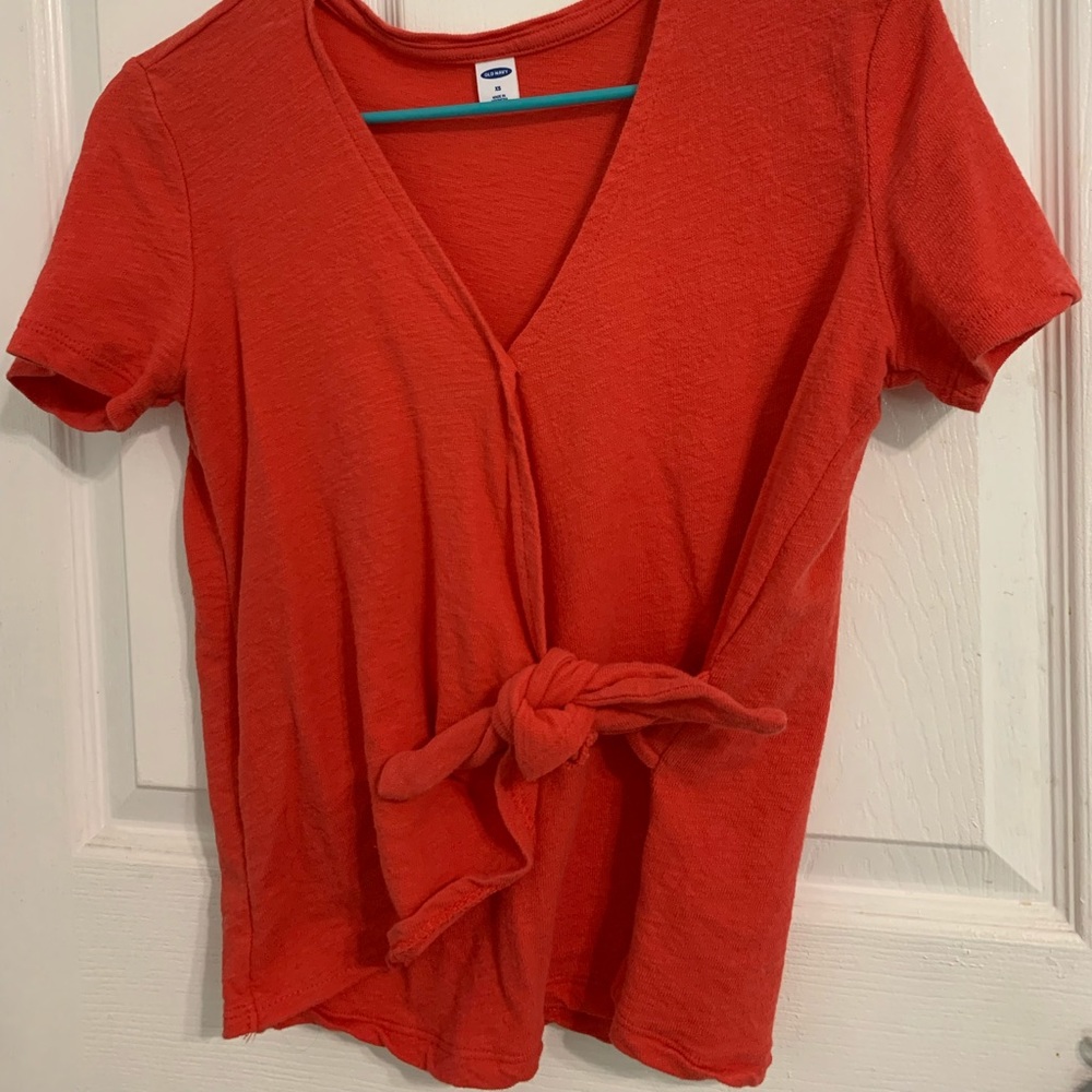 Old Navy burnt orange tie top